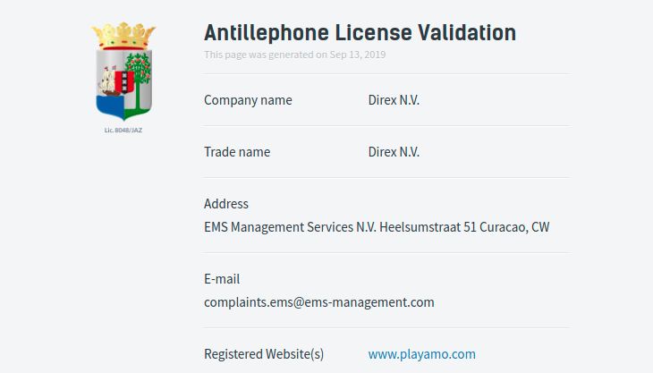 Antillephone License Validation